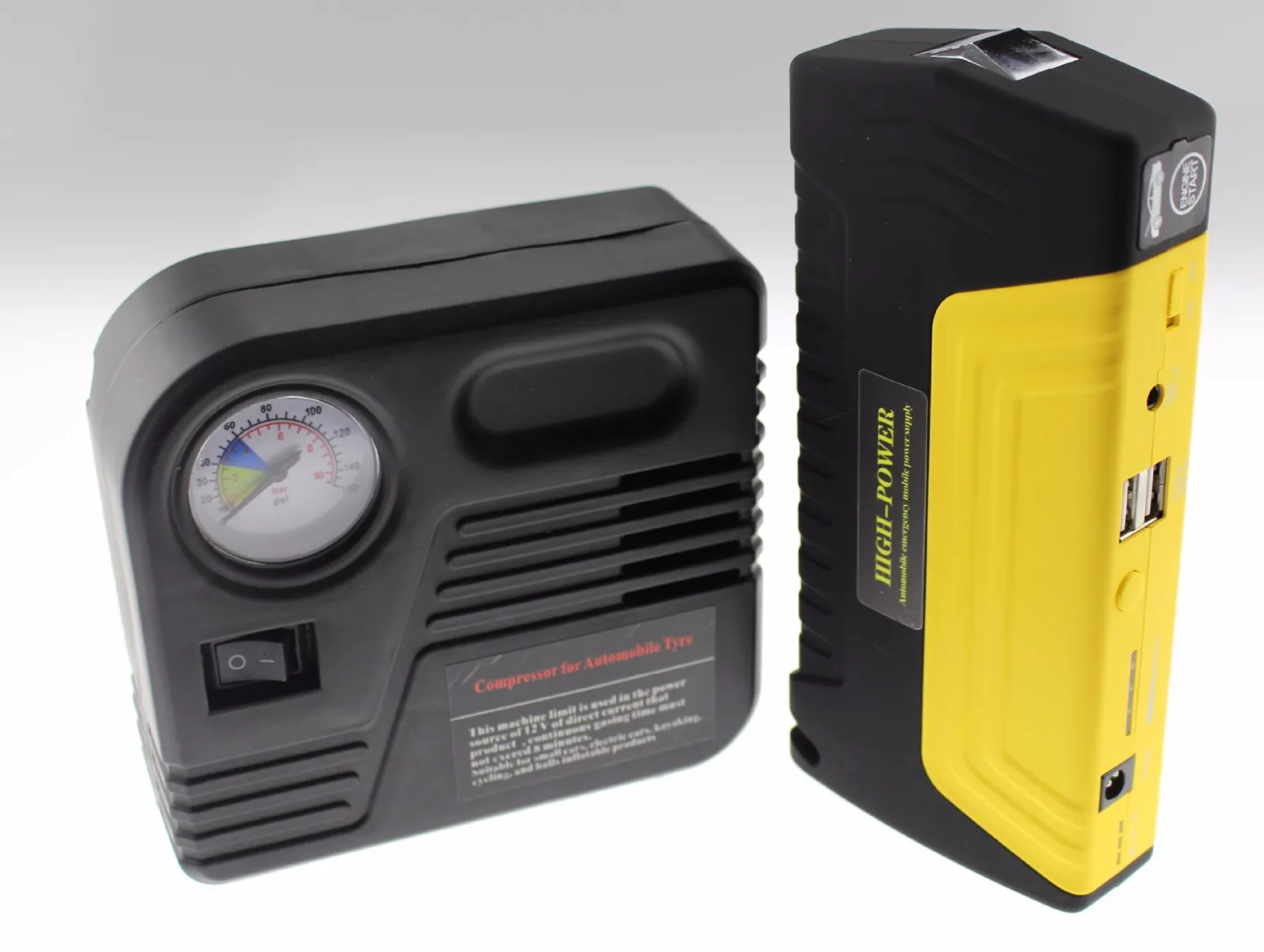 12V Портативный автомобиль скачок стартер автомобиля джемпер бустера толчка Мощность Батарея Зарядное устройство для мобильного телефона Ноутбук Мощность банка с насосом