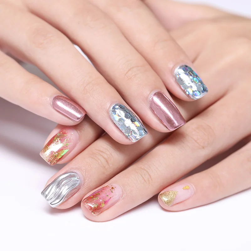 0.2g/0.5g/1g Mirror Nail Powder Rose Gold Champagne Silver Glittering Dust Art Pigment Nails Decorations | Красота и здоровье