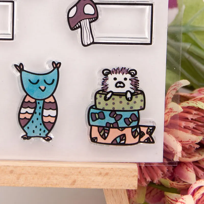 Мультфильм животных прозрачный значок DIY силиконовые печати