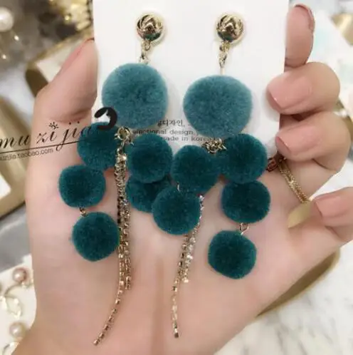 

Серьги-подвески Charmcci из искусственного меха, много цветов