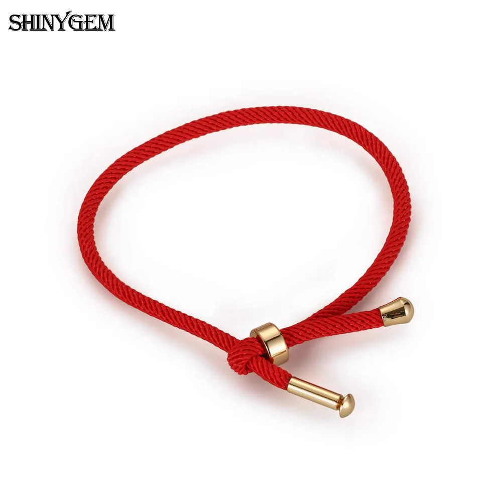 ShinyGem минимализм нить веревка браслеты 15 цветов Регулируемая Веревка пара ручной