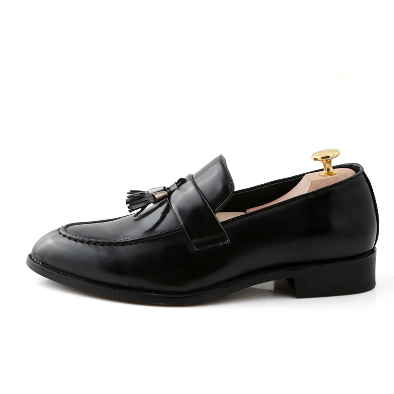 WOLF WHO Classic Men Shoes Breathable Comfortable Men Loafers Luxury Brand Men Dress Shoes For Wedding Dating Men's Flats X-199 - Цвет: wanjia-black