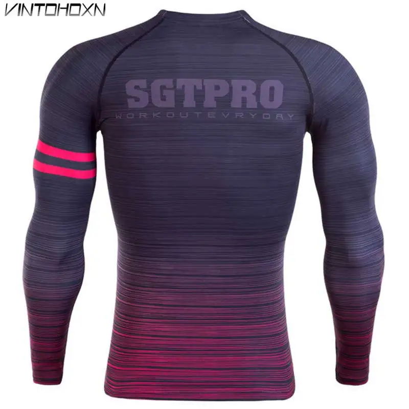 Men Workout GYM Fitness Top Long Tee Sport Running Yoga Training Quick Dry Compression Exercise Muscle Bodybuilding Shirt A12 | Спорт и