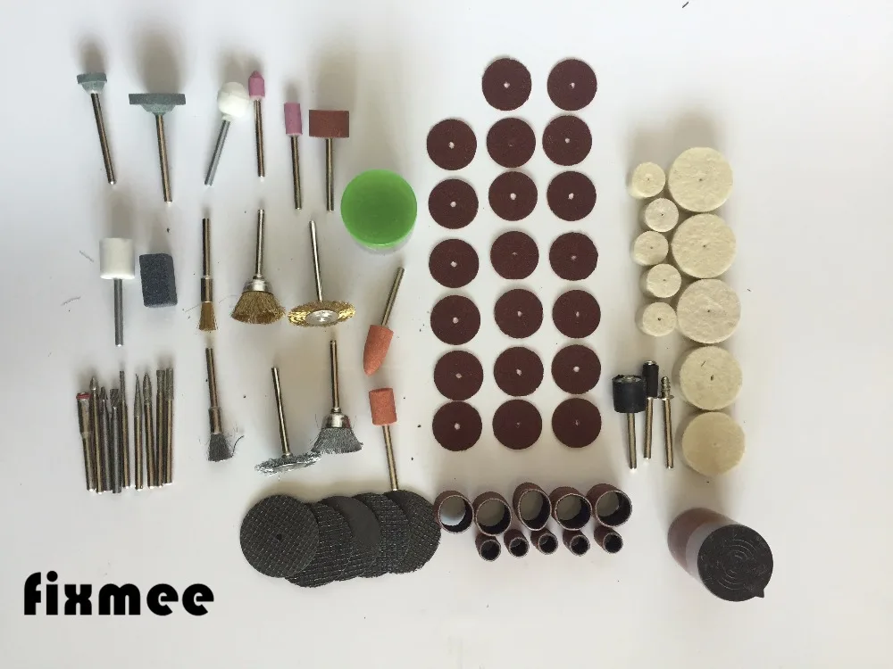 Fixmee 100 шт. роторный инструмент Аксессуар Набор бит Костюм Dremel 1/"(3,175 мм) Хвостовик шлифовальный Полировка Для роторного станка