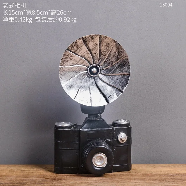 Classic Vintage Resin Home Decorative Phonograph Sewing Machine Radio Camera Fan and Vintage Telephone Bar Cafe Restaurant Craft - Цвет: 26CM camera