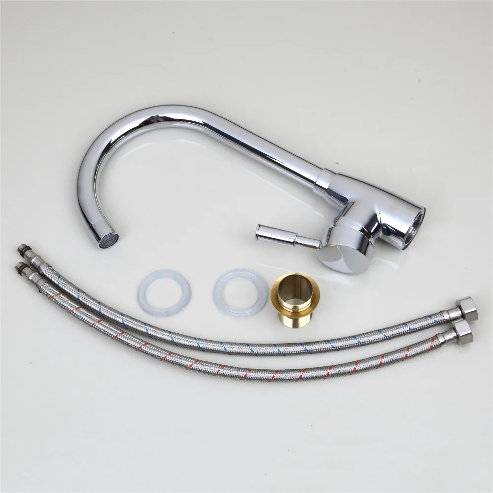 

JIENI Swivel Kitchen Faucet 360 Degrees Chrome Brass Kitchen Mixer Basin Sink Faucet Stainless Steel Water Mixer Tap