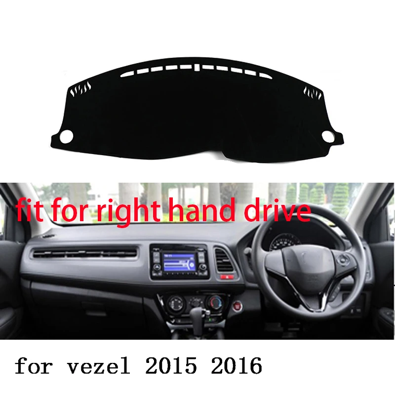 

Для honda vezel 2015 2016 2017, чехлы на приборную панель автомобиля с правым и левым рулем, коврик, подушка, коврики, аксессуары