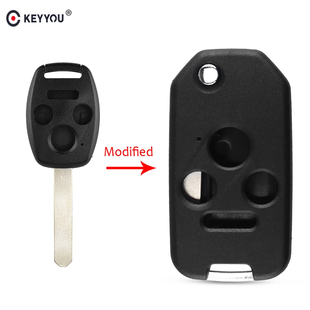 KEYYOU 3 + 1 4 Кнопка Складная откидная оболочка ключа дистанционного управления
