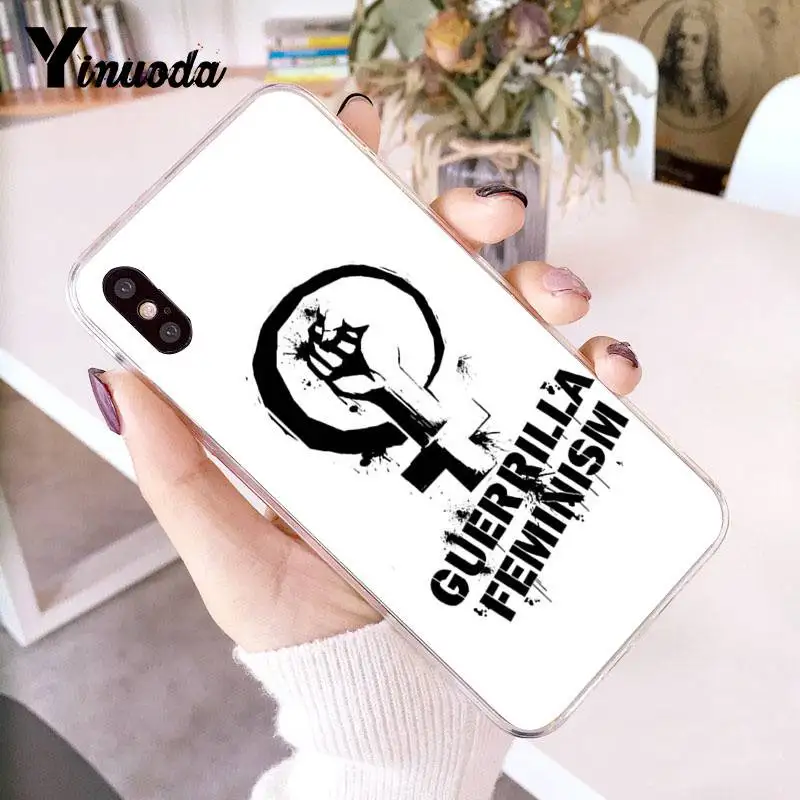 Чехол Yinuoda для iPhone 7 феминистский логотип киска розыгрыш розовый прозрачный чехол