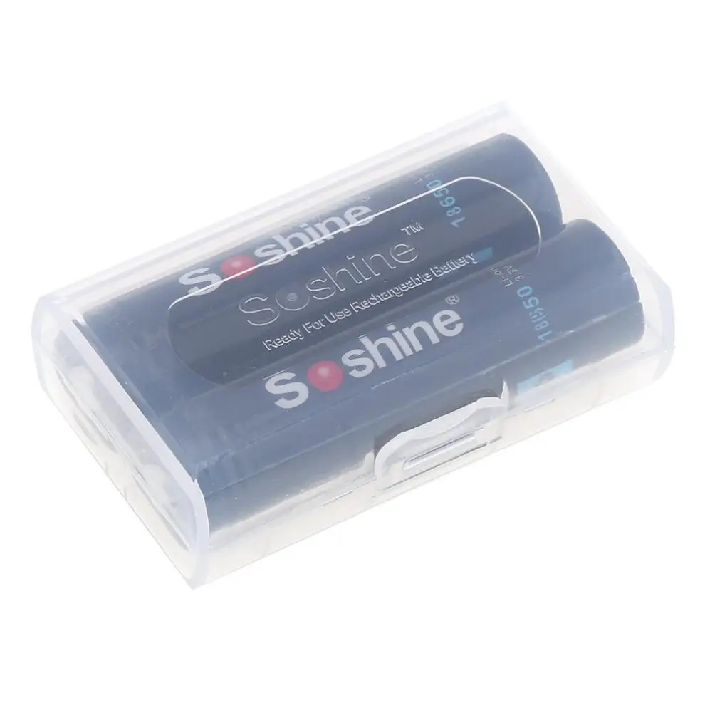 2шт Soshine 3 7 V 3600mAh Большая емкость 18650 литий ионная аккумуляторная батарея с