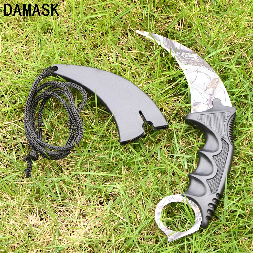 Damask из нержавеющей стали Открытый нож CS GO счетчик удар Karambit боевой выживания