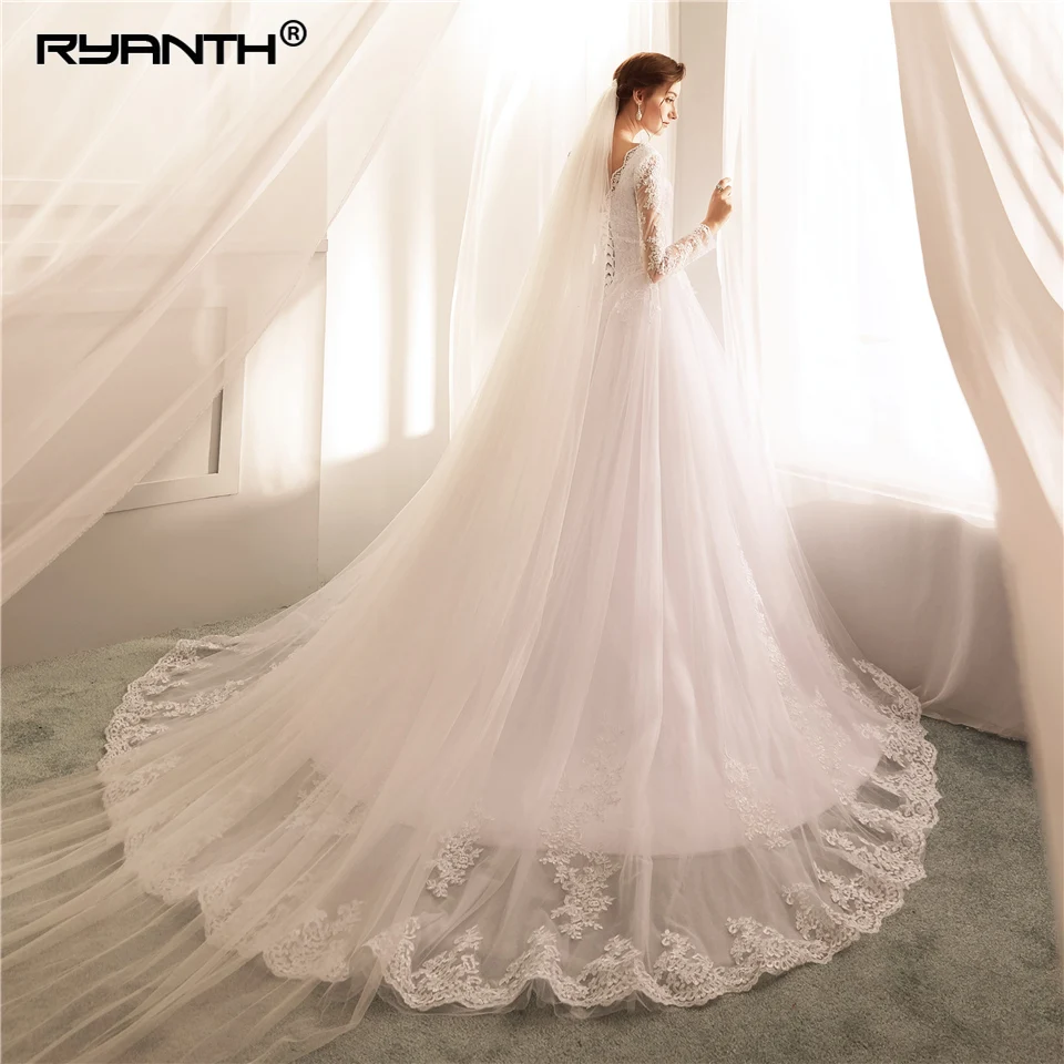 Ryanth Robe De Mariage Новое поступление Vestidos Novia 2018 бальное платье с длинными рукавами