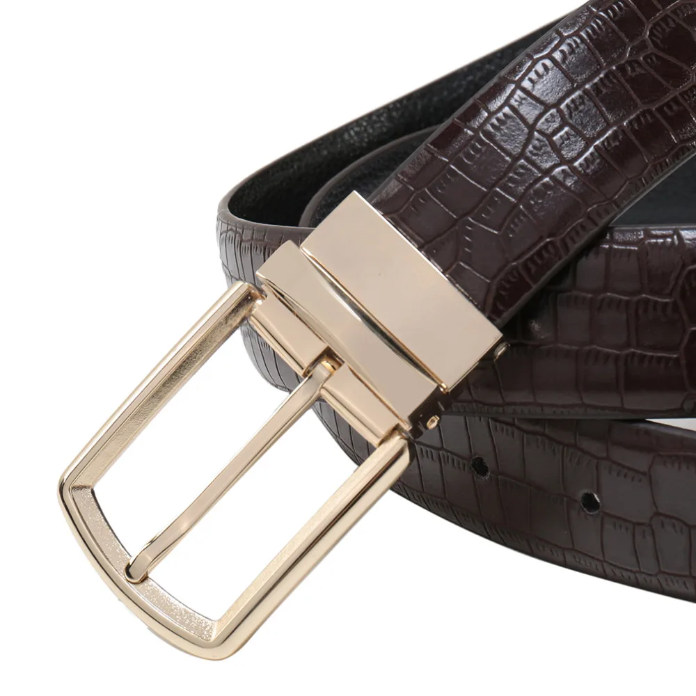 Крокодил Поверхность мужской ремень кожаный Реверсивные ремни для мужские