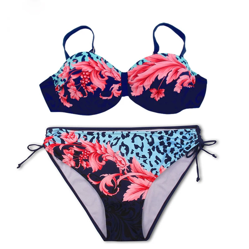 Сексуальный комплект бикини из двух предметов бандажный купальник пуш-ап