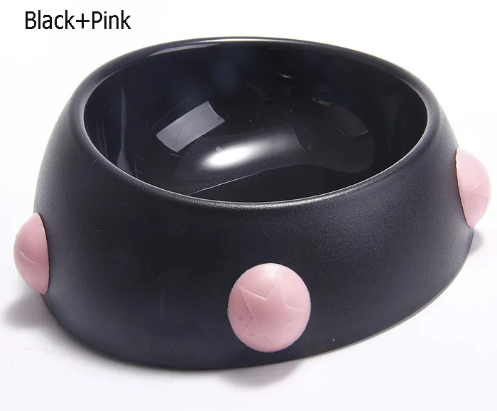 Black and Pink Миска для животных с заклепками, миски для еды мопса, чашка для питьевой воды для бульдога, посуда для маленьких и средних собак, миски для французских бульдогов - Цвет: Black and Pink