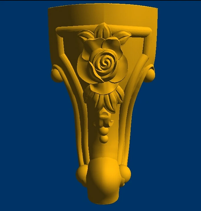 

STL 3D model for CNC machine Rose Western Decor short desk leg Furniture leg--2