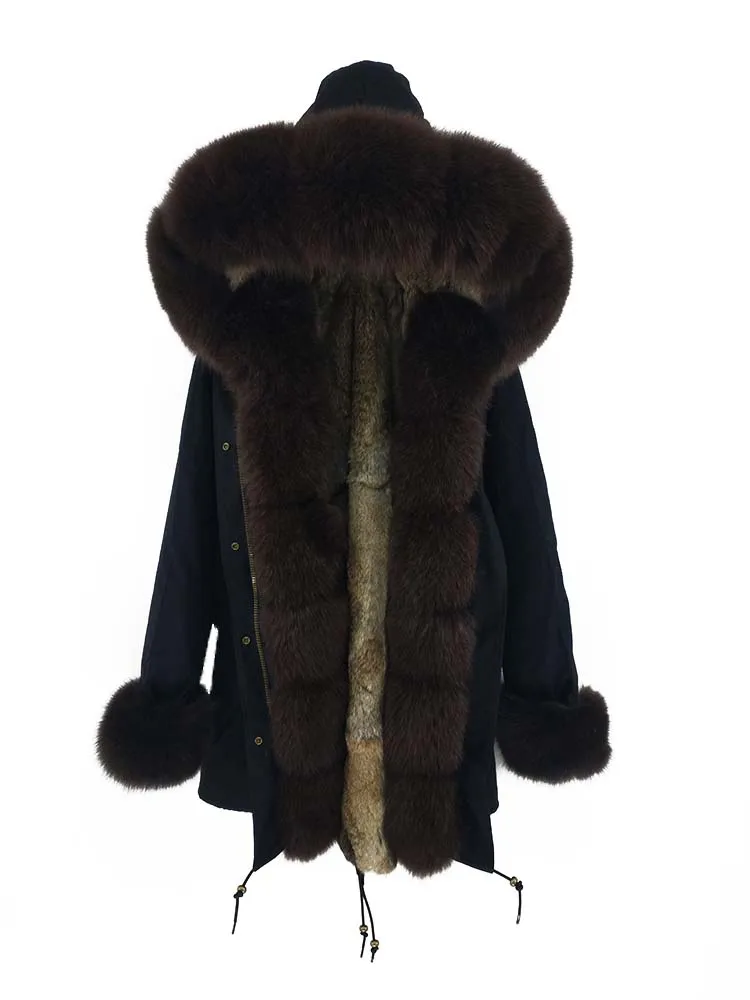 Rabbit fur liner A Mao KongLong парка зимняя куртка женские парки пальто из натурального меха натуральный мех енота капюшон Подкладка из натурального кроличьего меха Роскошная уличная одежда - Цвет: Rabbit fur liner A