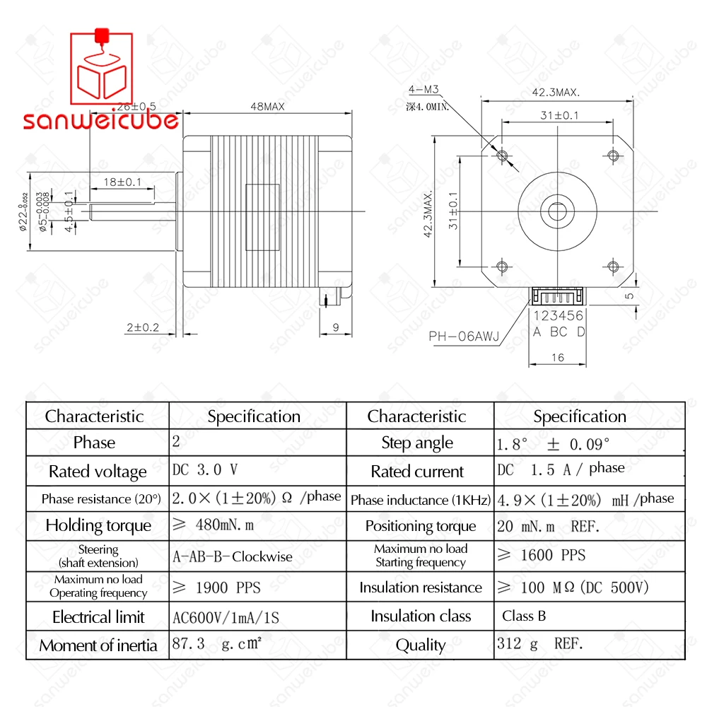 Usongshine 5 шт./лот 4-свинец 17HS8401 мотор Nema17 шаговый двигатель с проводами 42 двигатель 1.8A CE Рош ЧПУ лазер для 3D принтер моторы