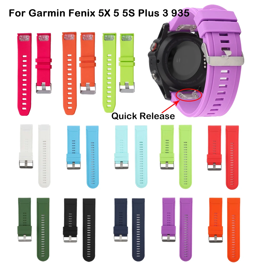 Мягкий силиконовый ремешок для часов Garmin Fenix 6X 6S 6 Pro 5 5X 5S 3HR Plus | Электроника