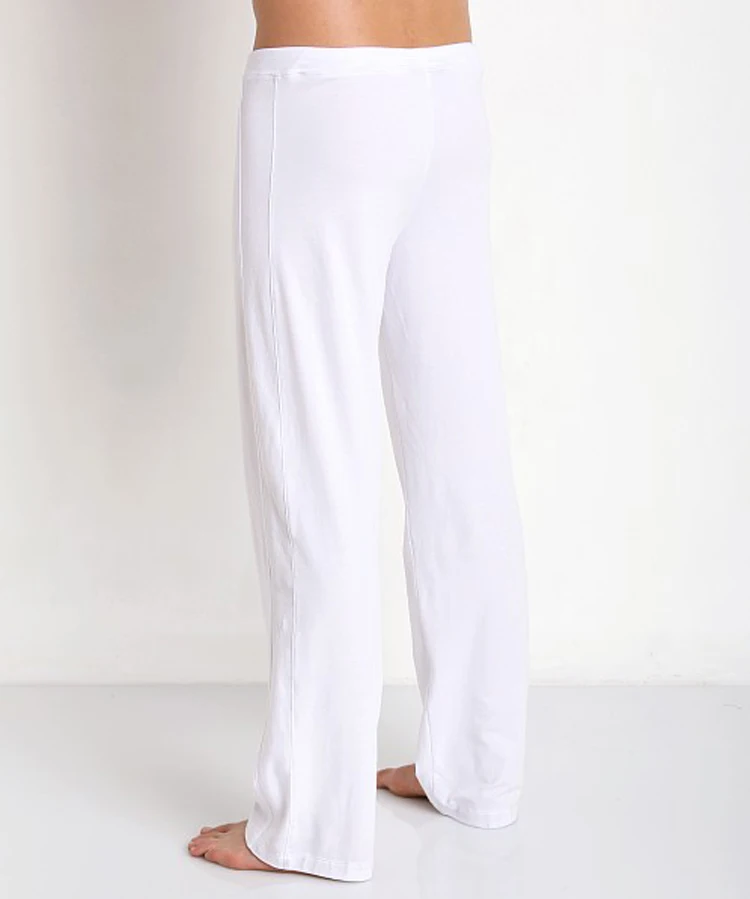 Men's easy straight cotton home pants pajama pants simple pure color line  slacks casual household