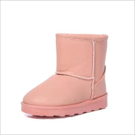 GARYDUCK 2017 Winter Children Shoes PU Leather Waterproof Boots Natural Fiber Slip Kids Snow Brand Girls Boys Rubber | Мать и ребенок