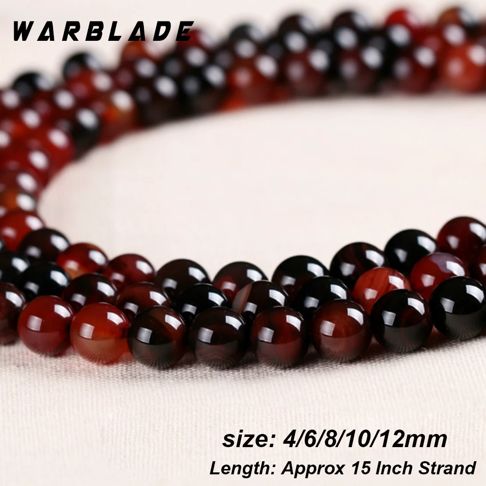 WarBLade высококачественные бусины из натурального агата круглые камня 4 мм 6 8 10 12 для