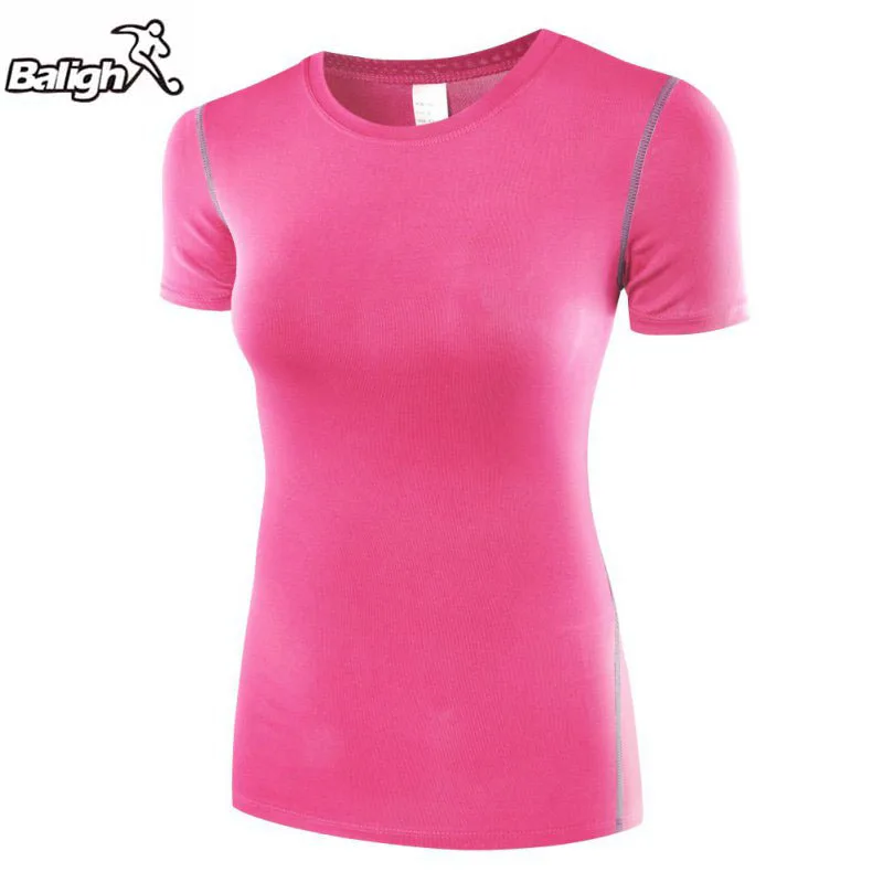 Balight Female Sports Shirt for Women Quick Dry Running Sports Short Sleeve T Shirt Professional Fitness Sports Outdoor Elastic