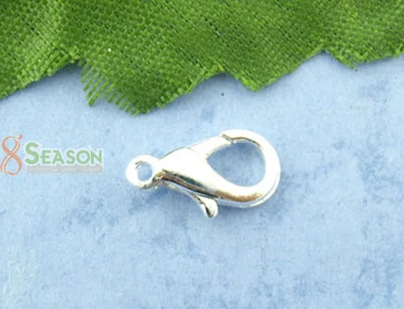 100 шт посеребренных Омаров застежки 12*6 мм|clasp tape|clasp charmclasps for leather cord |