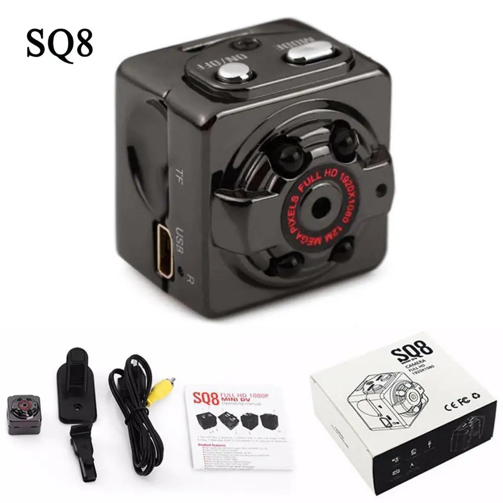 SQ8 Оригинальная мини-камера SQ8 SQ11 SQ12 SQ13 SQ23 Full HD 1080 P, микро-камера, Wi-Fi, беспроводная, маленькая, IP, велосипедная, секретная поддержка, скрытая, TF карта - Цвет: SQ8