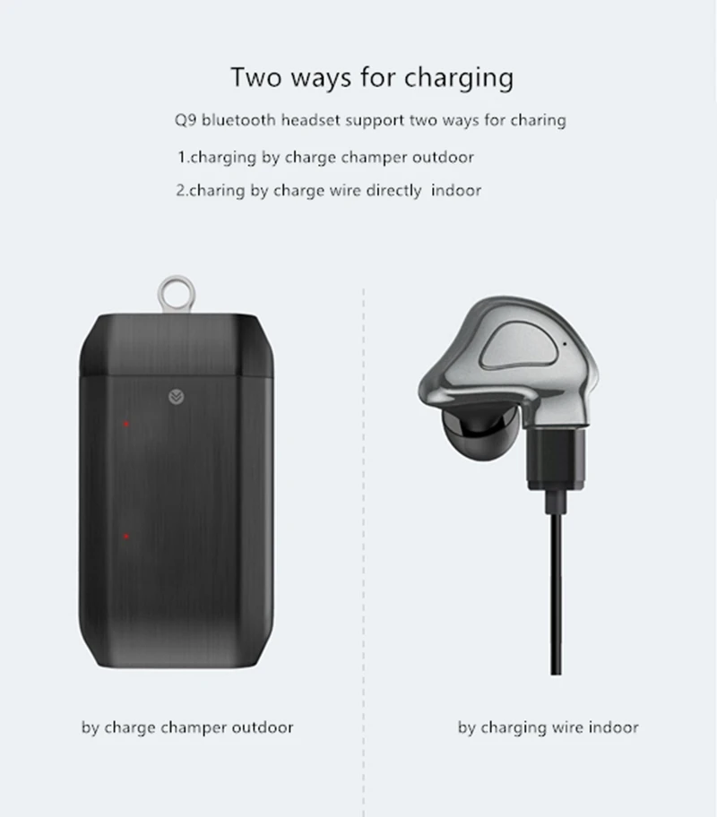 AMTERBEST TWS Q9 беспроводная Bluetooth гарнитура с зарядкой Champer наушники для мобильного телефона HD стерео наушники для IOS Android