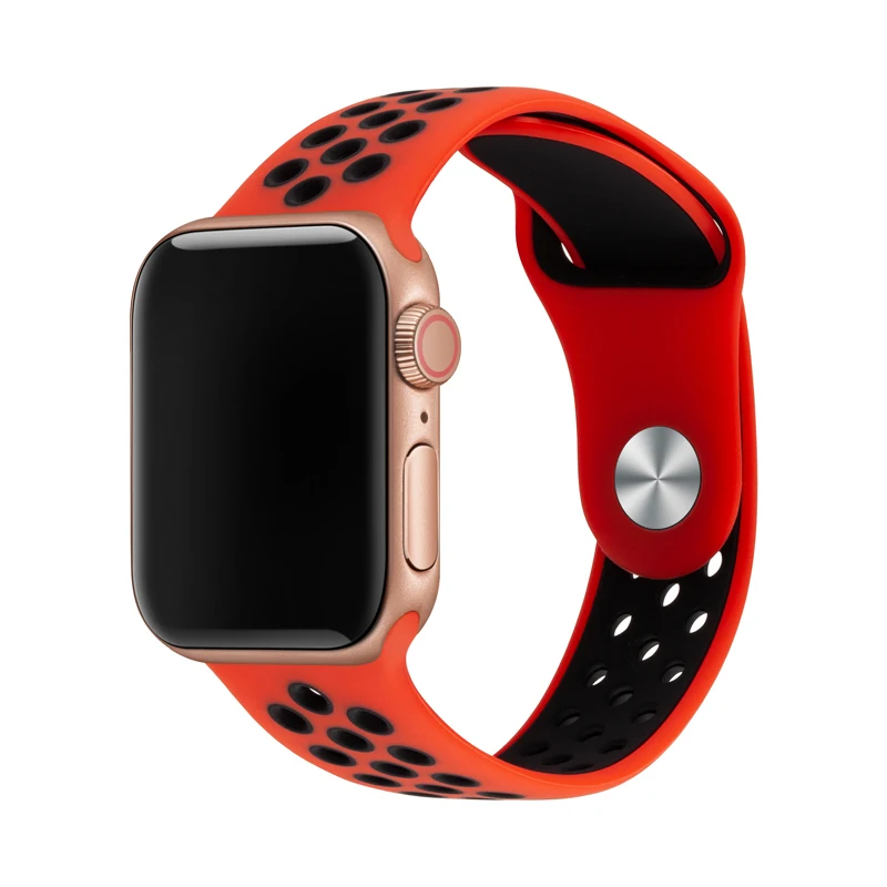 22 Силиконовые замена спортивный ремешок для наручных часов Apple Watch 38 мм 40 мм 42 44 мм браслет ремешок для наручных часов iWatch серии 5/4/3/2/1 81010 - Цвет ремешка: 22