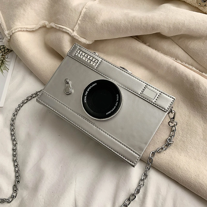 silver Новинка, винтажные кожаные сумки,, женские клатчи для камеры, дамские сумочки, дизайнерские сумки через плечо, сумки-мессенджеры OC218 - Цвет: silver