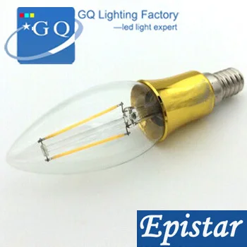 

5pcs/lot FREE SHIP factory direct sale 2W E14 LED candle Light 85-265V LED Filament tungsten lighting lamp for crystal lamp