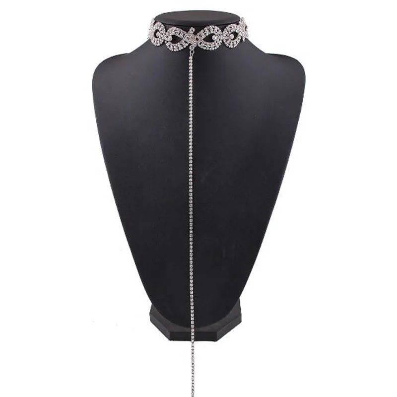 Роскошное женское ожерелье милое длинное ожерелье-чокер с кристаллами модное