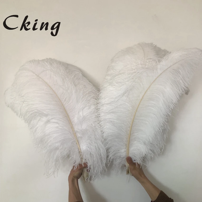 Большие страусиные перья 30 шт. белый Плюмаж 40-75 см 16-30 дюймов ручная работа