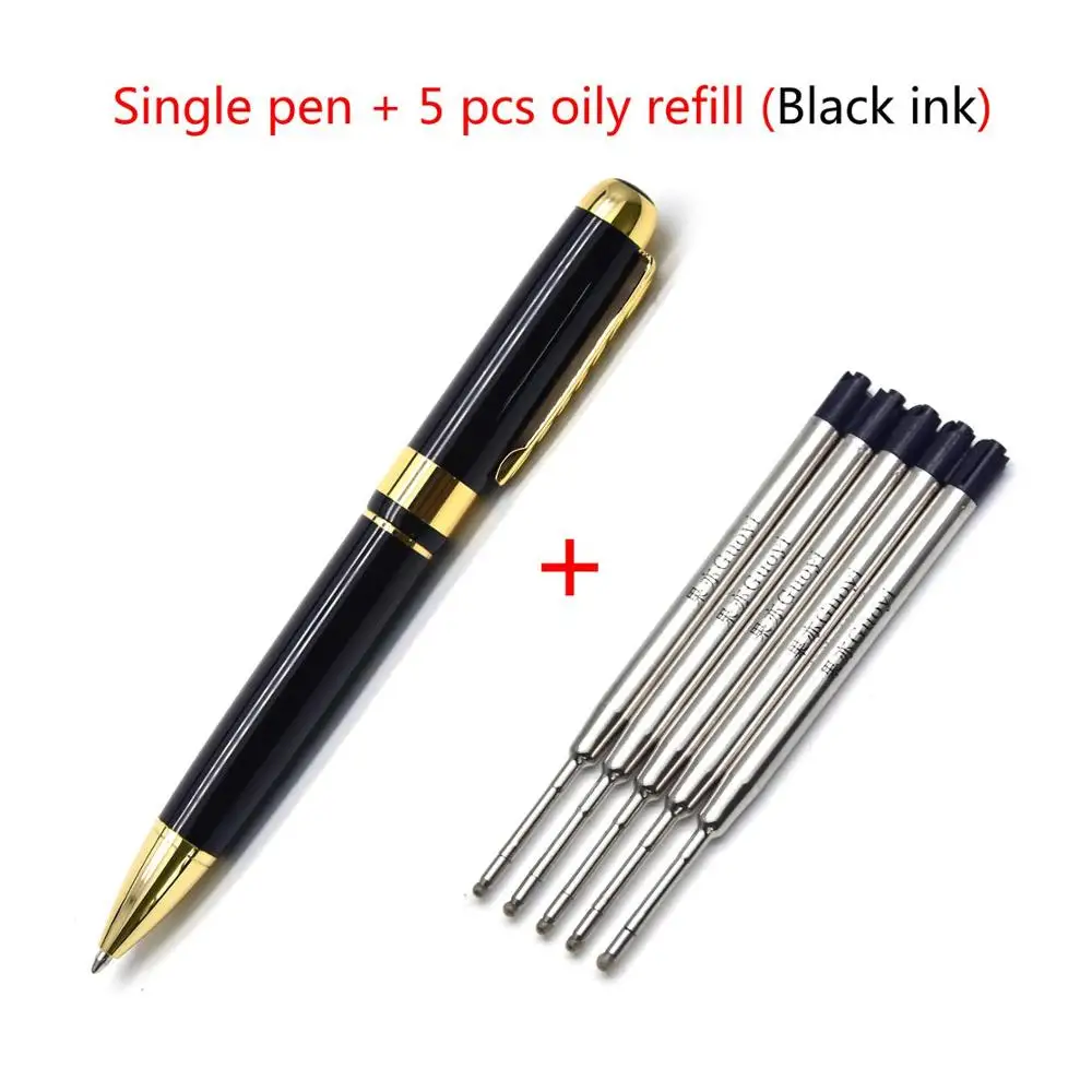Black-5 Black refill Высококачественная металлическая шариковая ручка Guoyi A39. Обучающие канцелярские принадлежности для офиса и школы, Подарочная роскошная ручка и бизнес-ручка для отелей, сменная ручка - Цвет: Black-5 Black refill