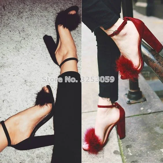 Элегантные женские винно красные замшевые босоножки на толстом каблуке красивые