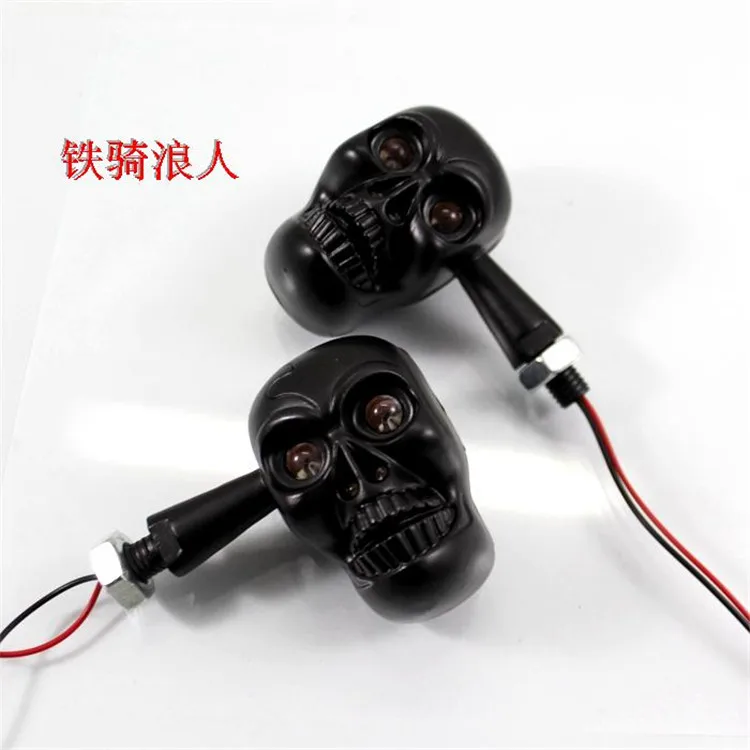 Горячий Череп Стиль Серебряный черный скелет мото rbike мигалки ATV индикатор для