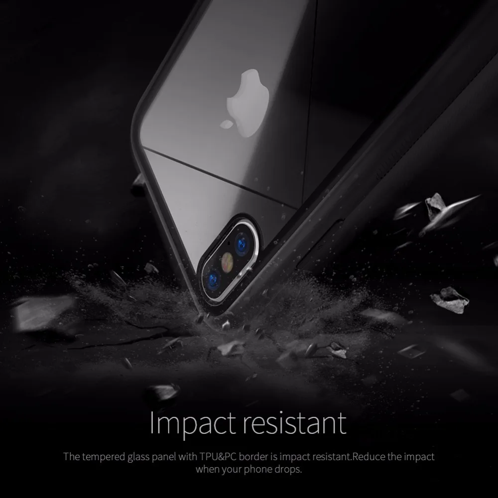Tempered Glass Back Cover Case For iphone X NILLKIN Clear for Apple with luxury Retail package |