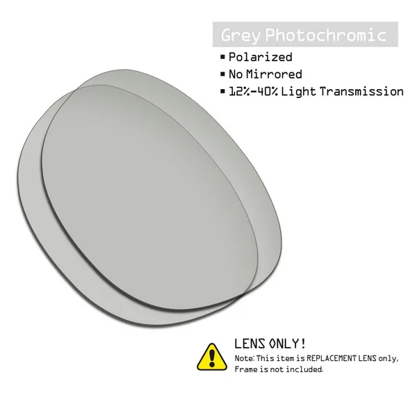 Grey Photochromic SmartVLT поляризованные Сменные линзы для солнцезащитных очков Оукли Гараж Рок-несколько вариантов - Цвет линз: Grey Photochromic