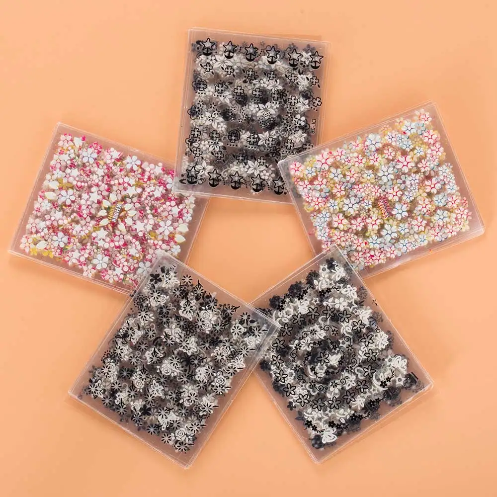 Новая мода 10 листов смешанных цветов 3D Цветочный дизайн наклейки для дизайна