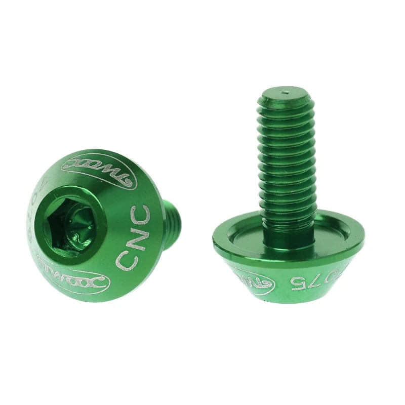 green 2 шт. M5x10mm Алюминий сплав велосипед бутылку воды клеткой болт держатель винт - Цвет: green