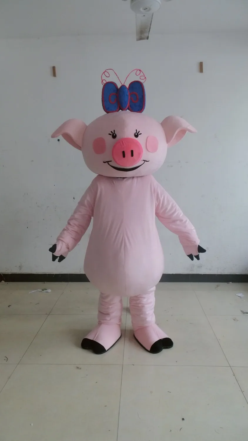 

Hot sale 2019 Adult cartoon character cute pink pig Mascot Costume Halloween party costumes
