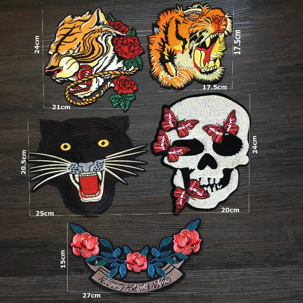 1 Набор высокого качества модные большие Вышитые Утюг на передачах с тигровым