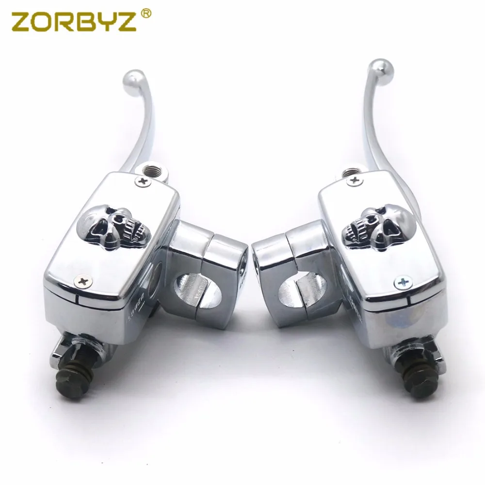 ZORBYZ мотоциклетные 1 дюйм 25 мм хромированные череп руль управление резервуар