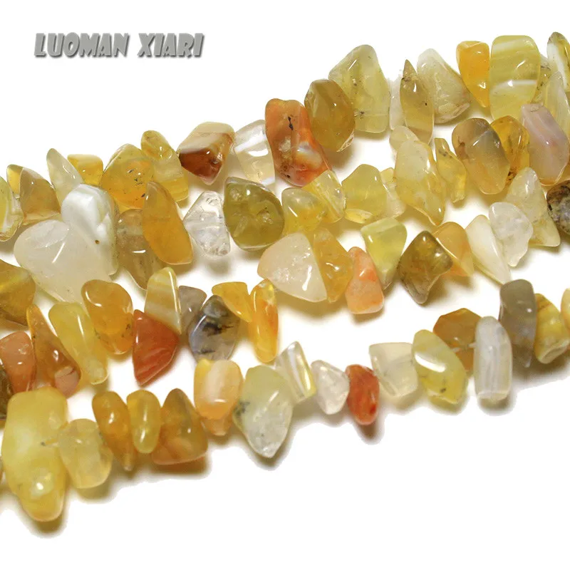 AAA+ Wholesale 5-8 mm Gravel shape Yellow Bahrain Natural Stone Beads For Jewelry Making DIY Bracelet Necklace Strand 34'' |