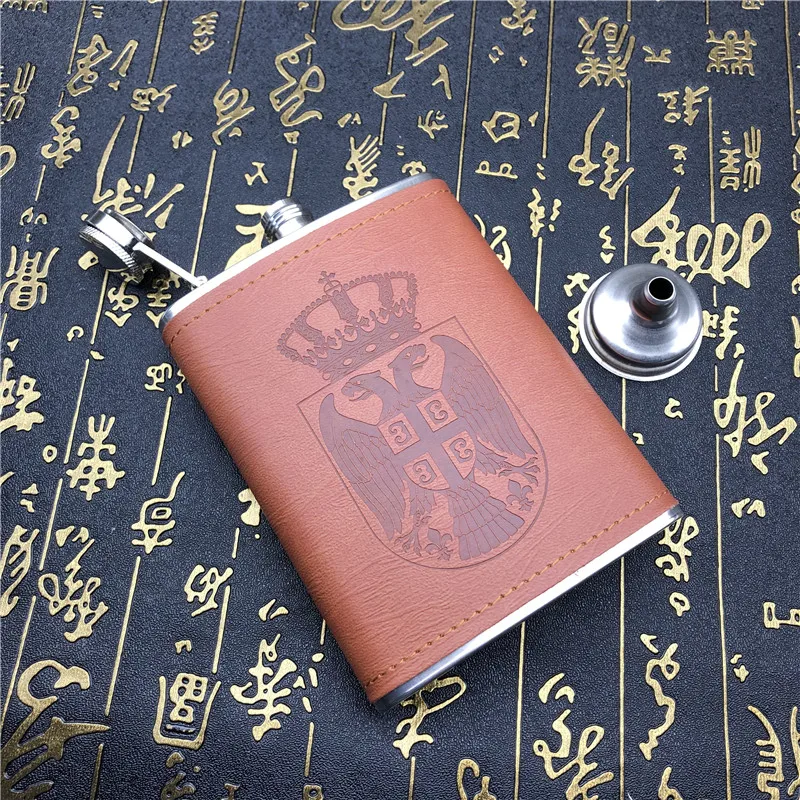 Alalinong A24 High Quality Pu Leather Stainless Steel Hip Flask 8 Ounce Liquor Whiskey Alcohol Pocket Wine Flagon Bottles | Дом и сад