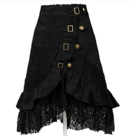 european and american style fashion women large size black lace skirt punk rock gothic skirt