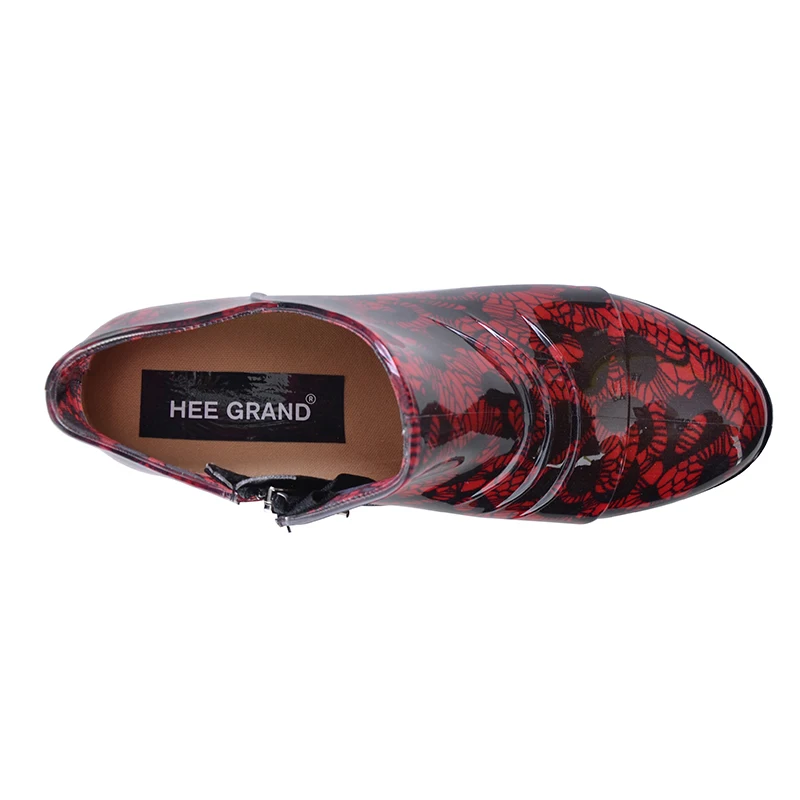 HEE GRAND/Женская обувь для дождливой погоды туфли лодочки с цветочным принтом