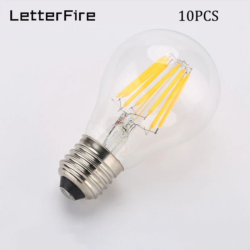 LetterFire 10 шт. E27 затемнения светодиодный свет 6 Вт 8 110 В лампы накаливания